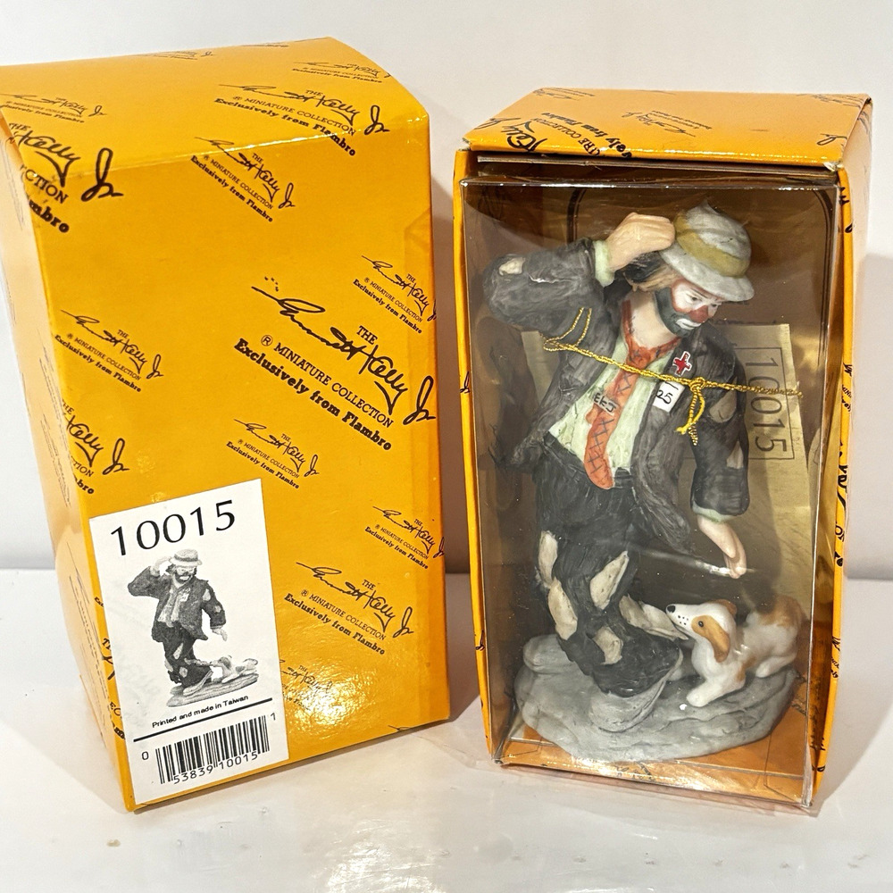 Vintage Flambro Emmett Kelly Jr Man's Best Friend Figurine Signature Collection